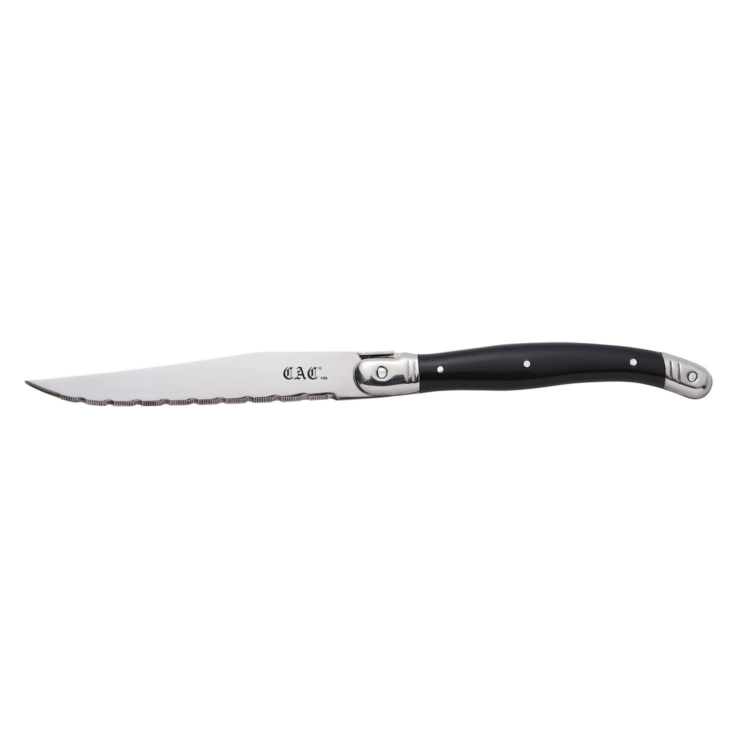 CAC China SKP3-03PF Slim Euro Pointed Tip Steak Knife with Plastic Handle 4 1/2" - 1 dozen