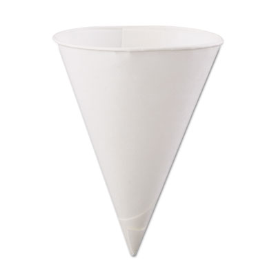 Konie Rolled Rim White Paper Cone Cups, 6 oz., 5000/Carton