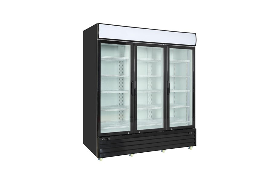 Kool-It KGM-75 78-1/5" Triple Glass Door Refrigerated Merchandiser 73 Cu Ft.