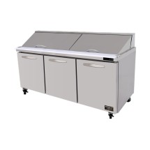 Kool-It Signature KSTM-72-3 Three Section Refrigerated Mega Top Sandwich Prep Table 72&quot;