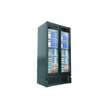 Kool-It Signature LX-34RB 2-Swing Glass Door Black Merchandiser Refrigerator 39&quot;