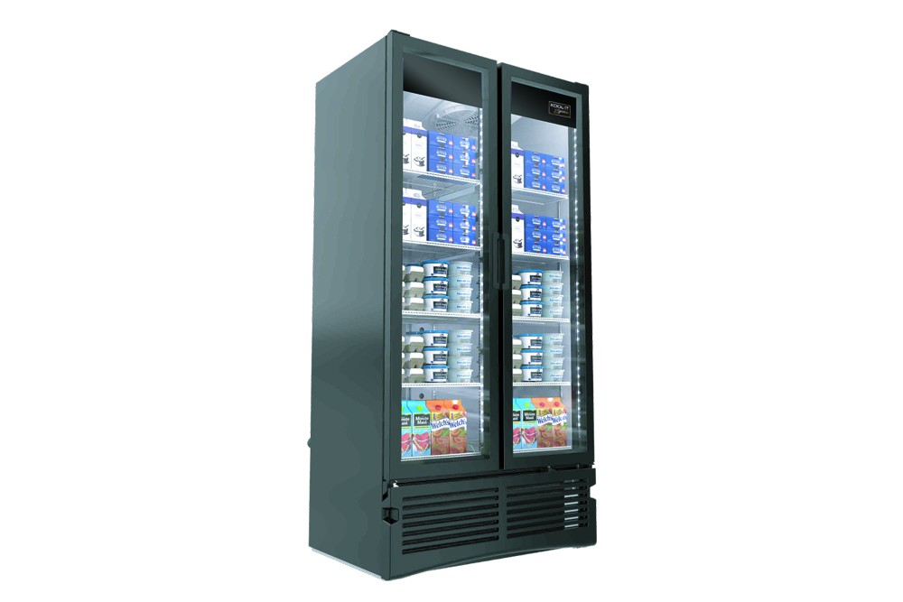 Kool-It Signature LX-34RB 2-Swing Glass Door Black Merchandiser Refrigerator 39"