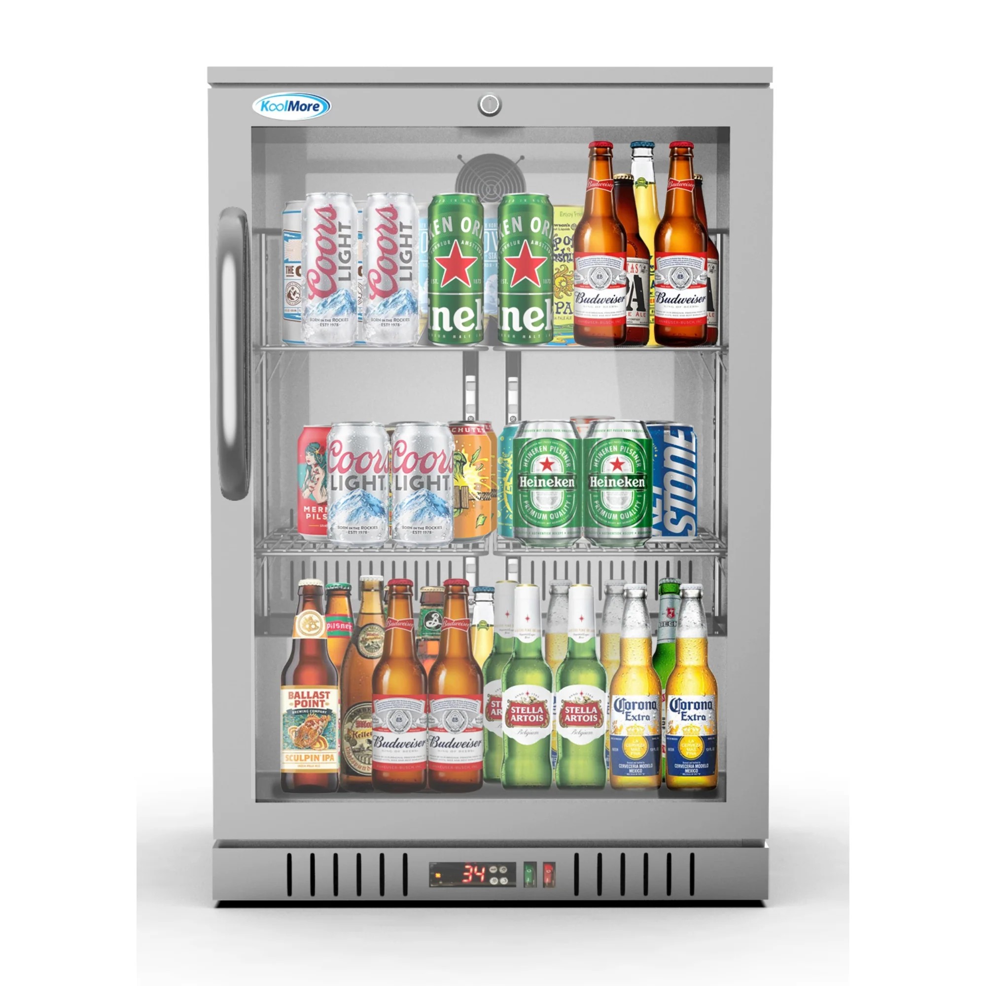 Koolmore BC-1DSW-SS 24" One Door Stainless Steel Back Bar Refrigerator