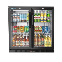 Koolmore BC-2DSW-BK 35&quot; Two Door Black Back Bar Refrigerator