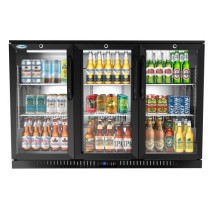 Koolmore BC-3DSW-BK 53" Three Door Black Back Bar Refrigerator