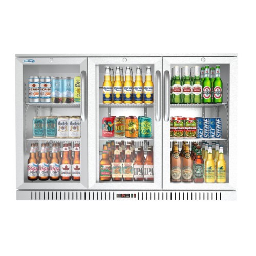 Koolmore BC-3DSW-SS 53" Three Door Stainless Steel Back Bar Refrigerator