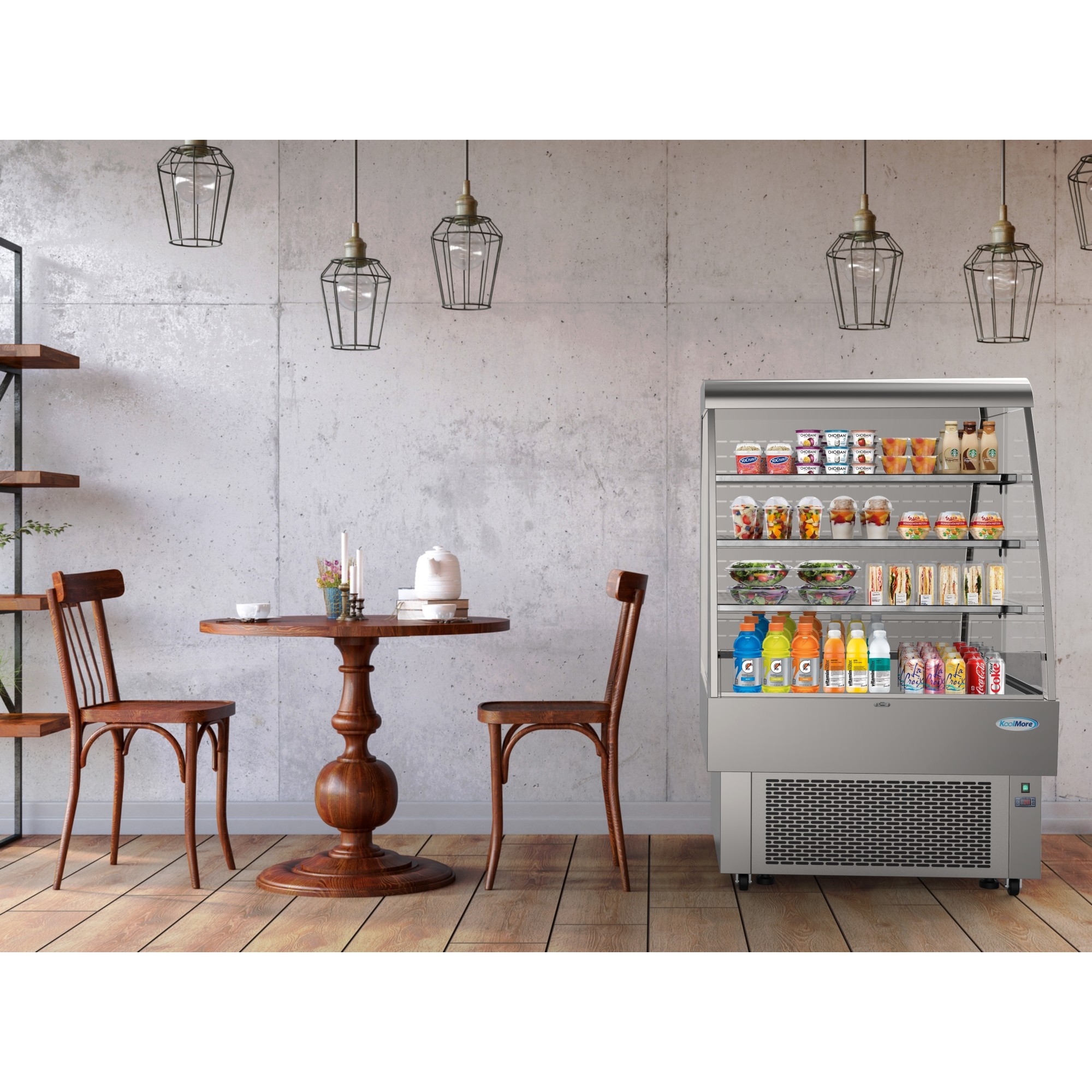 Koolmore CDA-13C 35" Grab and Go Stainless Steel Open Air Merchandiser