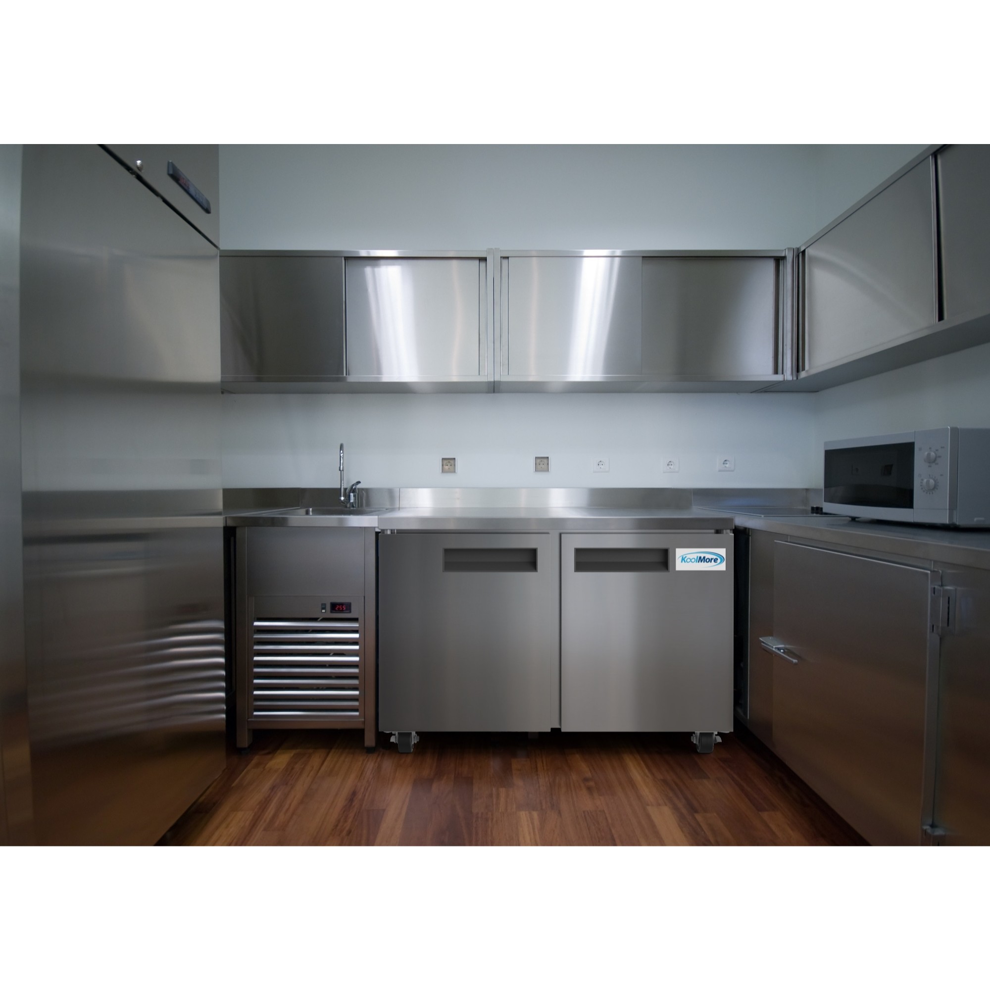 Koolmore FWT-2D-12C 48" Two Door Stainless Steel Worktop Freezer