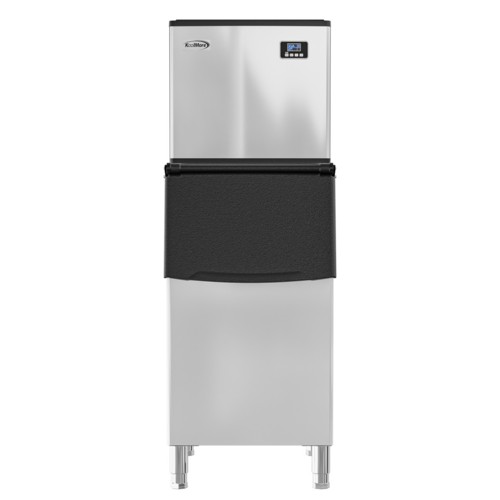 Koolmore KM-CIM-400 25" Air-Cooled Full Cube Ice Machine with Bin, 420 lb./24 hr.