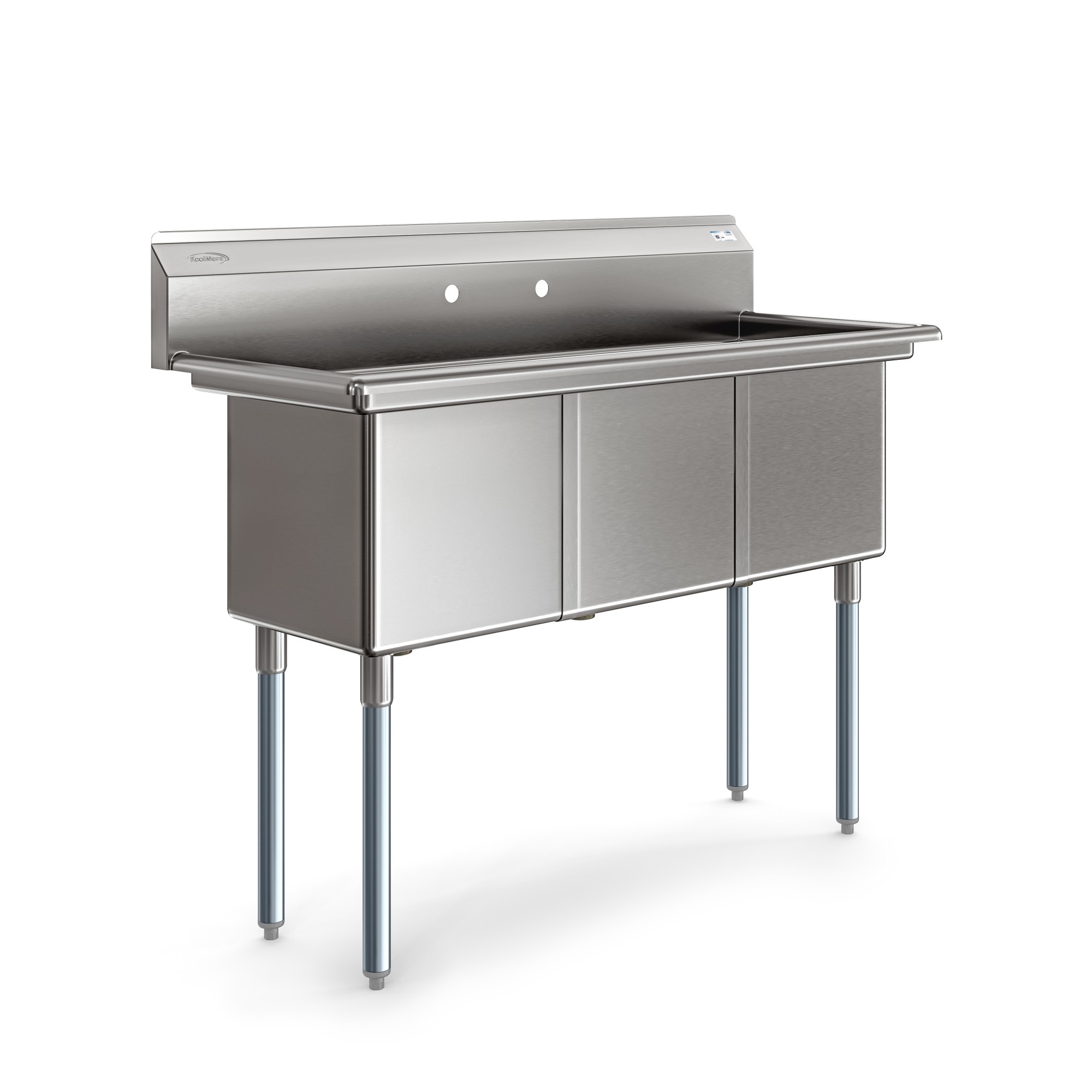 Koolmore KM-SC151514-N3 51" Three Compartment 18-Gauge Stainless Steel Sink