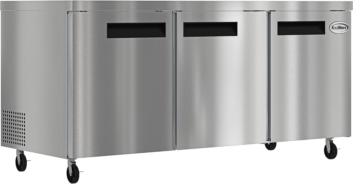 Koolmore KM-UCR-3DSS 72" Three Door Stainless Steel Undercounter Refrigerator