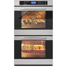 Koolmore KM-WO30D-SS 51&quot;H Stainless Steel Convection Oven Double Unit, Wall Mount 5 cu. ft.
