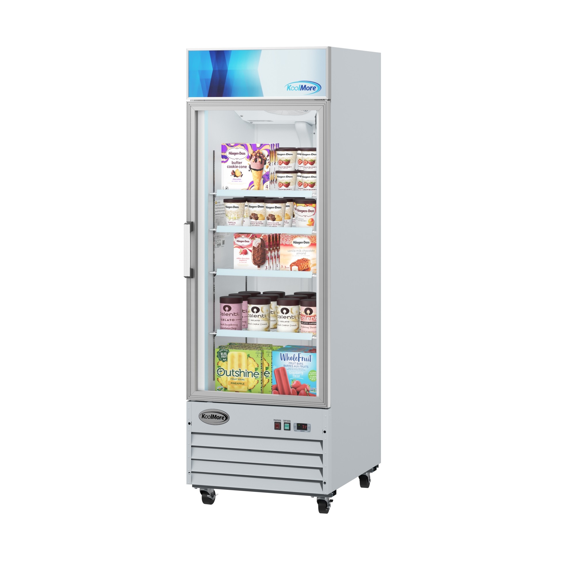 Koolmore MDF-1GD-13C-WH 27" One Glass Door Merchandiser Freezer in White
