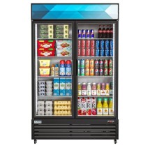 Koolmore MDR-2GD-35C 47&quot; Two Glass Door Merchandiser Refrigerator in Black