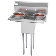 Koolmore SA101410-10B3 30&quot; One Compartment Stainless Steel Sink with Two Drainboards