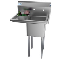 Koolmore SA141611-12L3 29" One Compartment Stainless Steel Sink with Left Drainboard