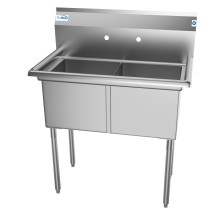 Koolmore SB151512-N3 36&quot; Two Compartment Stainless Steel Sink