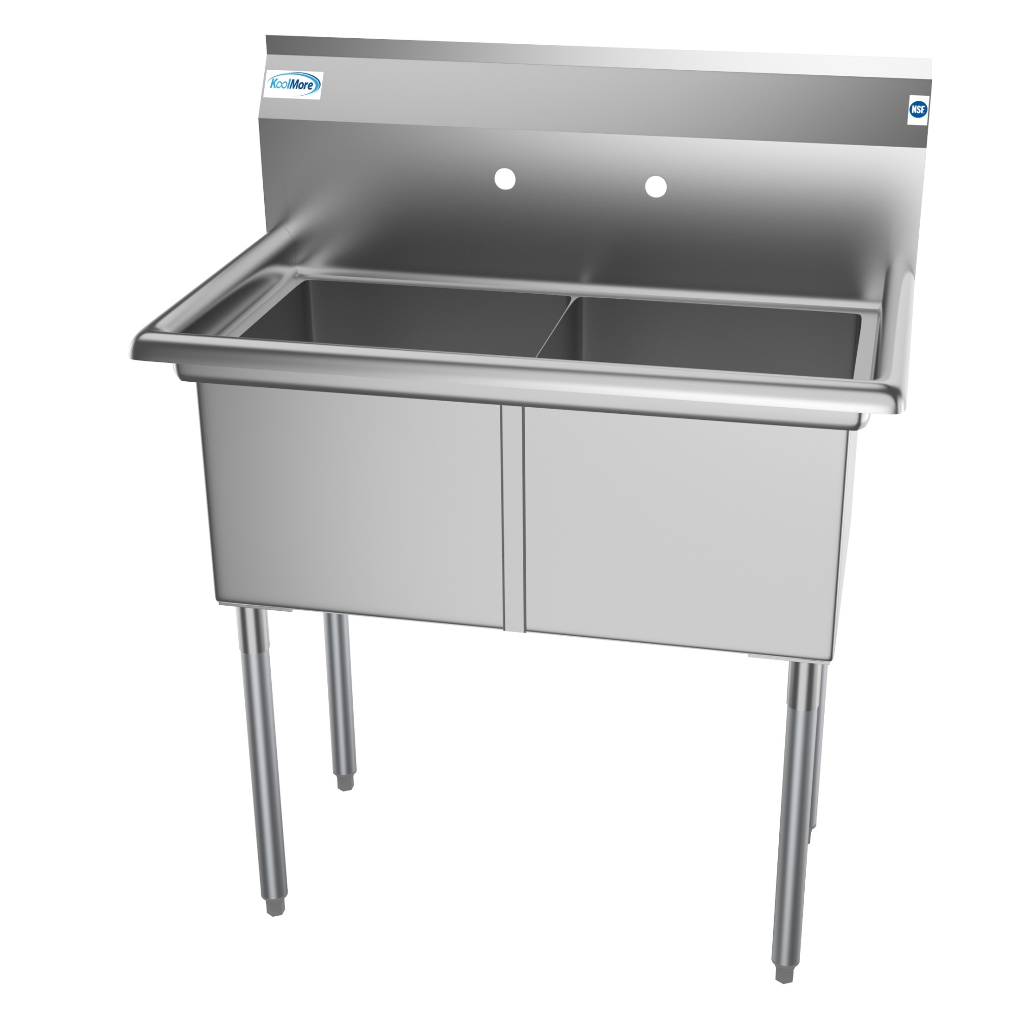 Koolmore SB151512-N3 36" Two Compartment Stainless Steel Sink