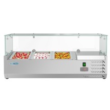 Koolmore SCDC-3P-SSL 40" Three Pan Countertop Refrigerated Prep Station with Sneeze Guard