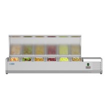 Koolmore SCDC-6P-SSL 59&quot; Six Pan Refrigerated Countertop Prep Station