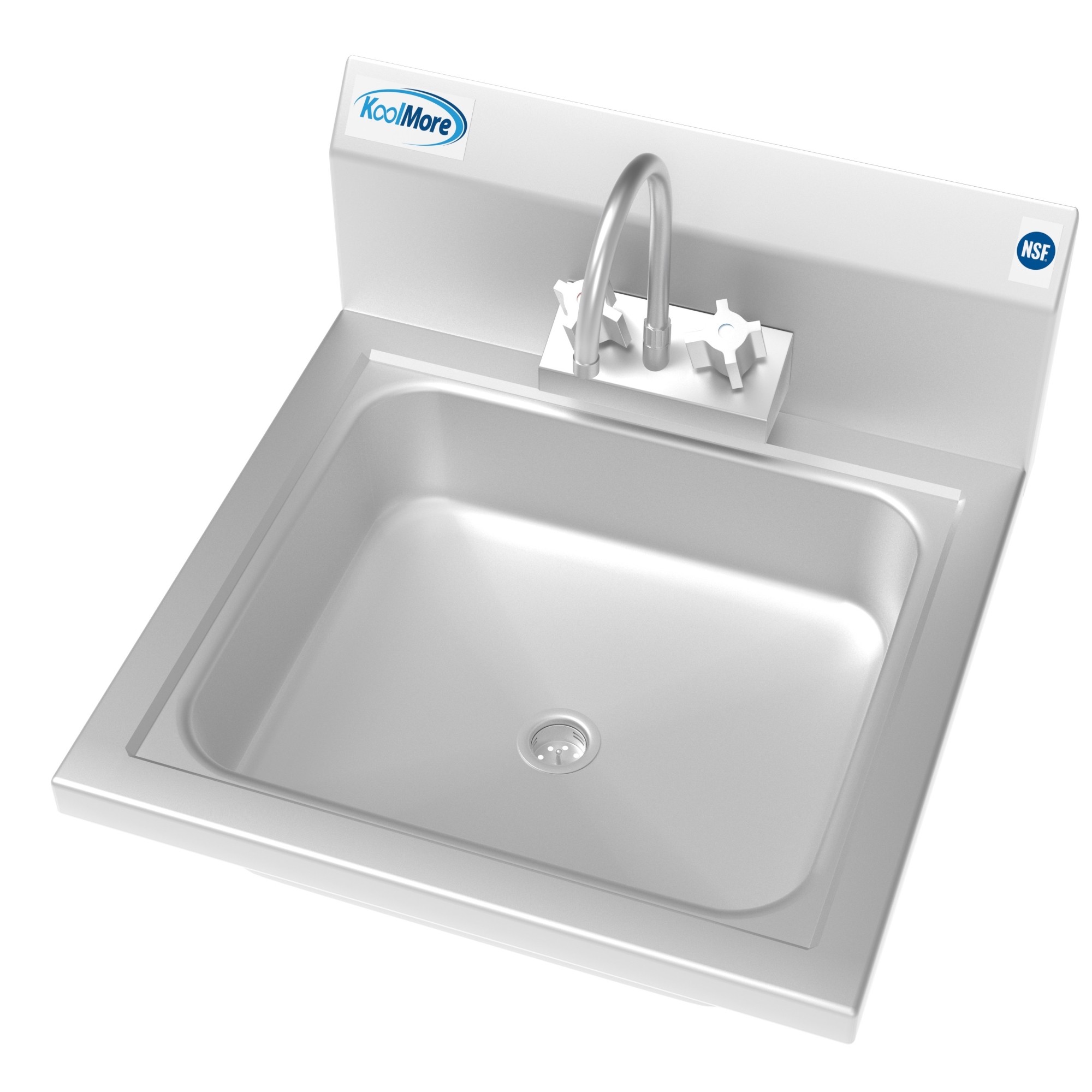 Koolmore SH17-4GNF Stainless Steel Hand Sink with Gooseneck Faucet 17"W x 15"D x 13"H