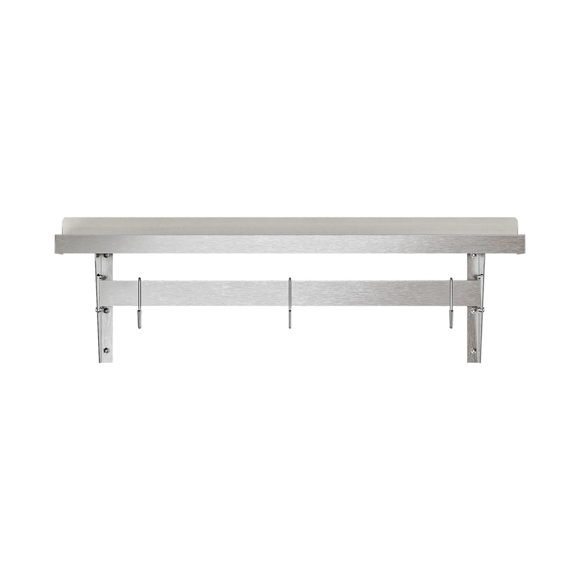 Koolmore WMPS-1236 36"L x 12"D Stainless Steel Wall Shelf with Pot Rack