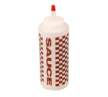 Franklin Machine Products  150-2519 Labeled 12 oz. Sauce Squeeze Dispenser with Tip & Cap
