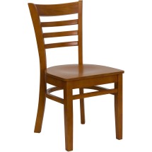 Flash Furniture XU-DGW0005LAD-CHY-GG Ladder Back Wood Chair with Cherry Finish