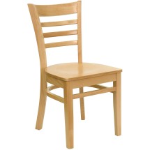 Flash Furniture XU-DGW0005LAD-NAT-GG Ladder Back Wood Chair with Natural Finish