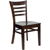 Flash Furniture XU-DGW0005LAD-WAL-GG Ladder Back Wood Chair with Walnut Finish