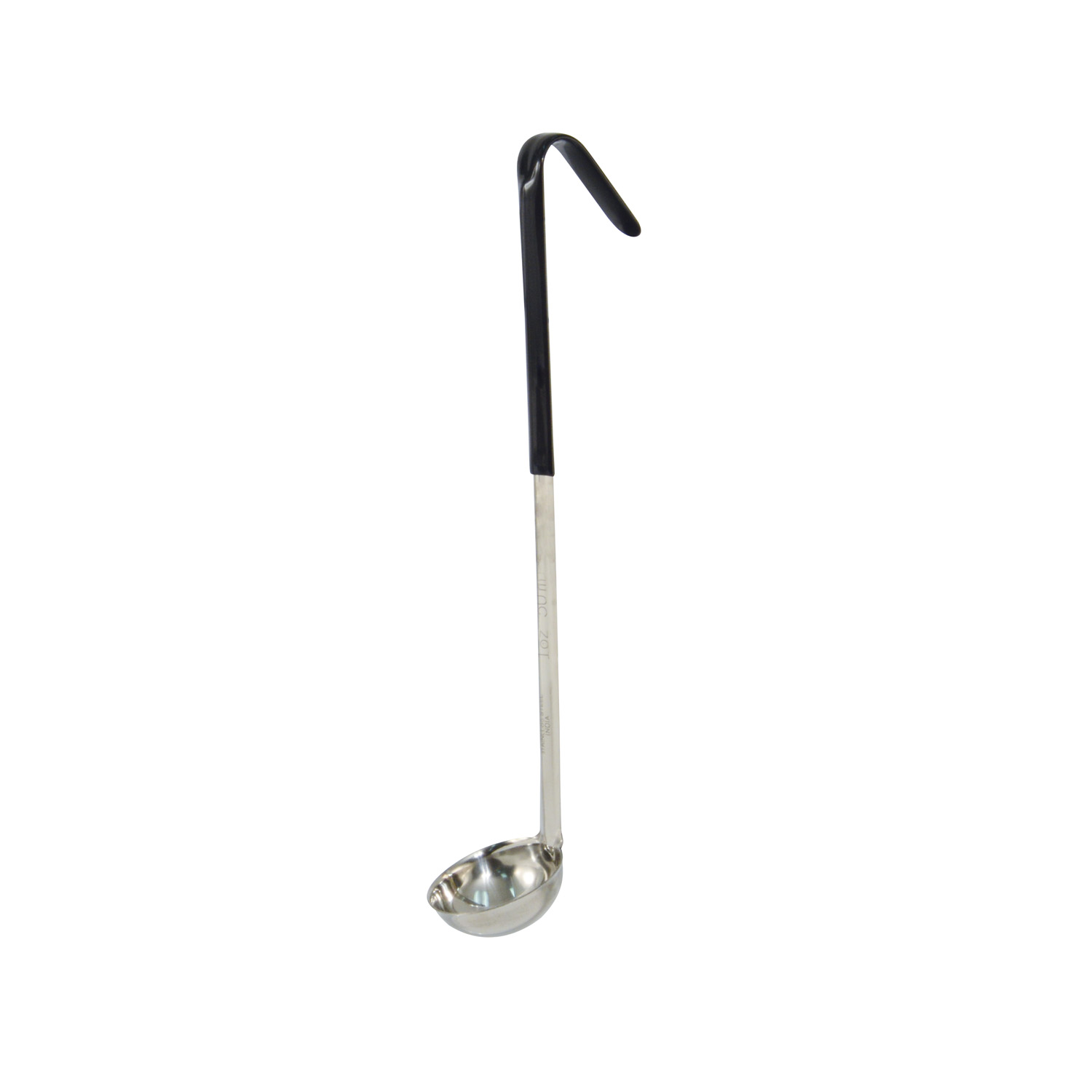 CAC China SSLD-10BK One-Piece Stainless Steel Ladle with Black Handle 1 oz.