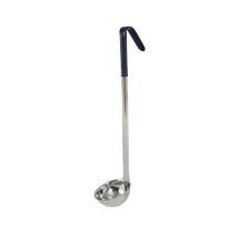 CAC China SSLD-20BL One-Piece Stainless Steel Ladle with Blue Handle 2 oz.