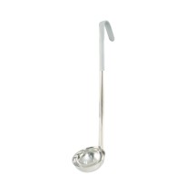 CAC China SSLD-40GY One-Piece Stainless Steel Ladle with Gray Handle 4 oz.