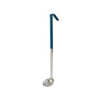 CAC China SSLD-05GN One-Piece Stainless Steel Ladle with Green Handle 0.5 oz.