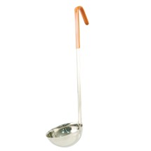 CAC China SSLD-80OR One-Piece Stainless Steel Ladle with Orange Handle 8 oz.