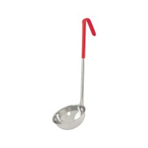 CAC China SSLD-120RD One-Piece Stainless Steel Ladle with Red Handle 12 oz.