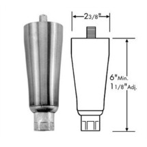 Franklin Machine Products  119-1021 6" Zinc Die-Cast with Satin Nickel  Finish Leg