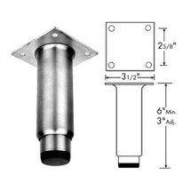 Franklin Machine Products  119-1040 6" Stainless Steel Satin Finish Leg  with Nylon Tip