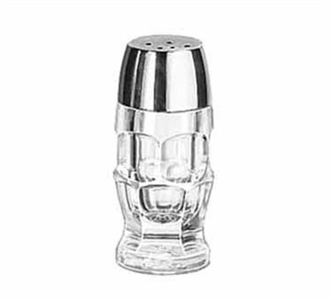 Libbey Glass 5221 1-1/4 oz. Glass Salt/Pepper Shaker with Chrome-Plated Top