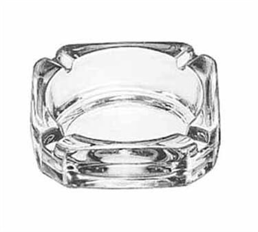 Libbey Glass 5143 Clear Glass Square Ash Tray 3-3/4"