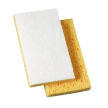 Light Duty Scrubbing Sponge, Yellow/White, 20/Carton