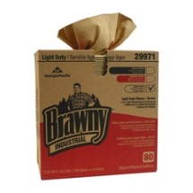 Light-Duty Three-Ply Paper Wipers, 9-1/4x16-3/4, Brown, 80/Carton