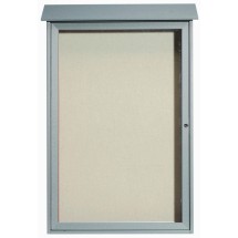 Aarco Products PLD4832-2 Light Gray Single Hinged Door Plastic Lumber Message Center with Vinyl Board, 32&quot;W x 48&quot;H