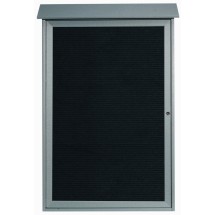 Aarco Products PLD4832L-2 Light Gray Single Hinged Door Plastic Lumber Message Center with Letter Board, 32&quot;W x 48&quot;H