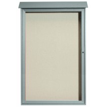 Aarco Products PLD5438-2 Light Gray Single Hinged Door Plastic Lumber Message Center with Vinyl Board, 38&quot;W x 54&quot;H