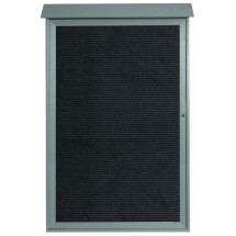 Aarco Products PLD5438L-2 Light Gray Single Hinged Door Plastic Lumber Message Center with Letter Board, 38&quot;W x 54&quot;H