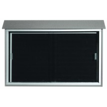 Aarco Products PLDS3045L-2 Light Gray Sliding Door Plastic Lumber Message Center with Letter Board, 45&quot;W x 30&quot;H