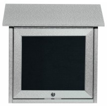 Aarco Products OPLD1818L-2 Light Gray Slimline Series Top Hinged Single Door Plastic Lumber Message Center with Letter Board 18&quot;W x 18&quot;H