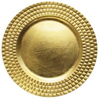 Jay Companies 1182769 Linear Gold Melamine 13" Charger Plate