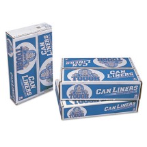 Linear Low Density Can Liners, 60 gal, 0.75 mil, 38" x 58", White, 100/Carton